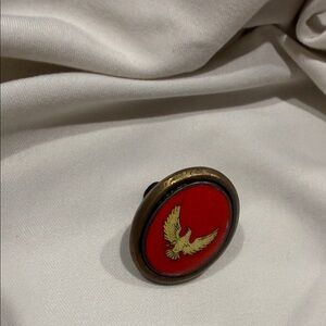Vintage Canterbury Gold and Red Eagle Emblem Tie Tack